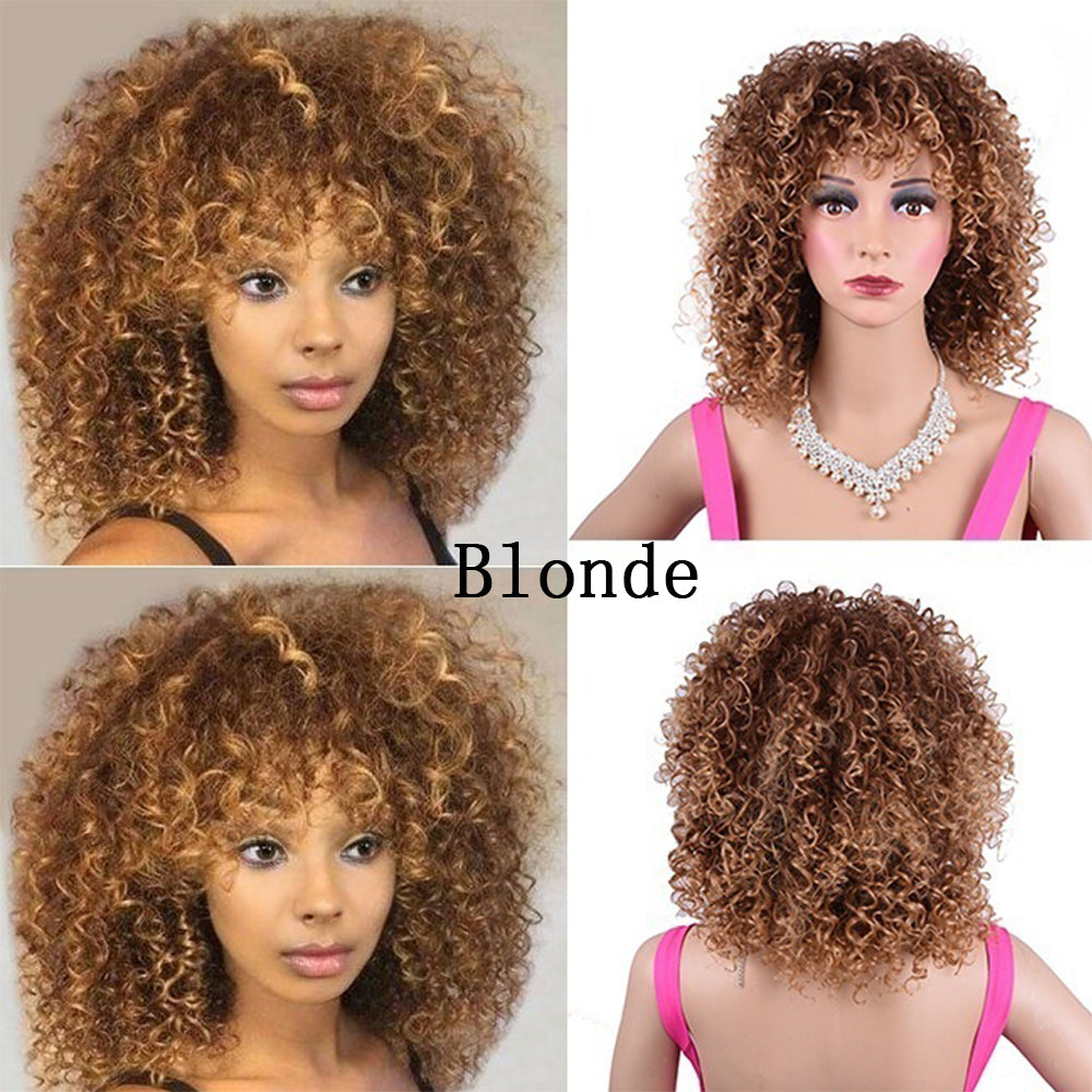 Perruque afro bouclée synthétique pour femmes noires