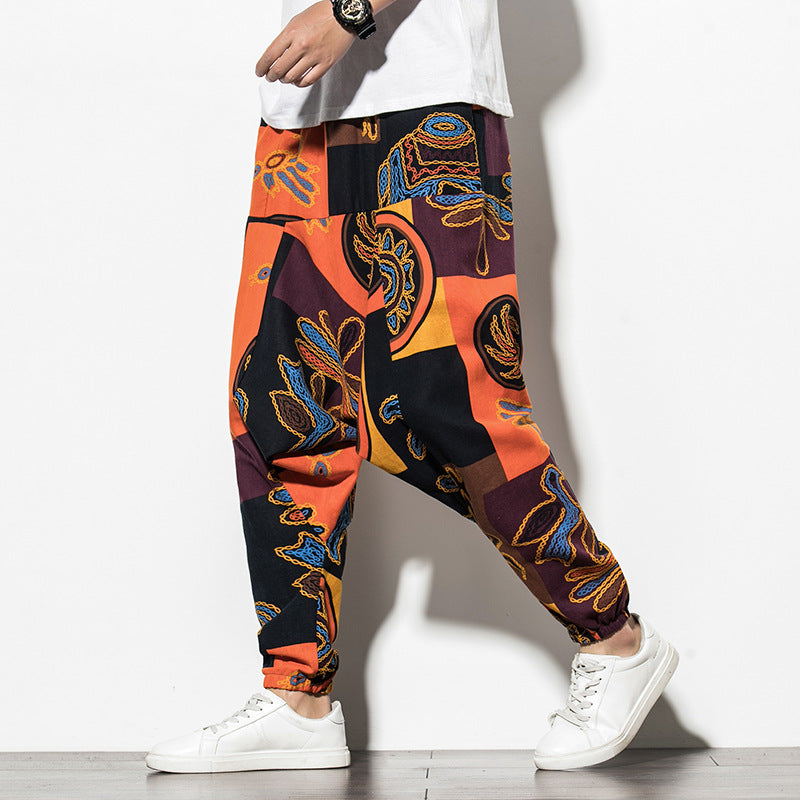 Pantalon de pied d'été chinois pour hommes, pantalon d'engraissement