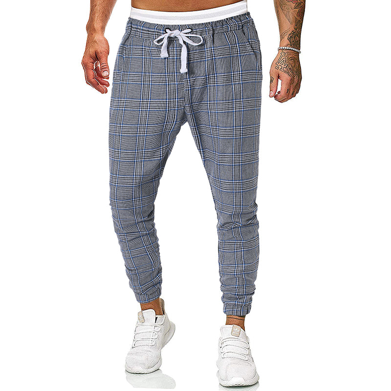 Pantalon décontracté à carreaux