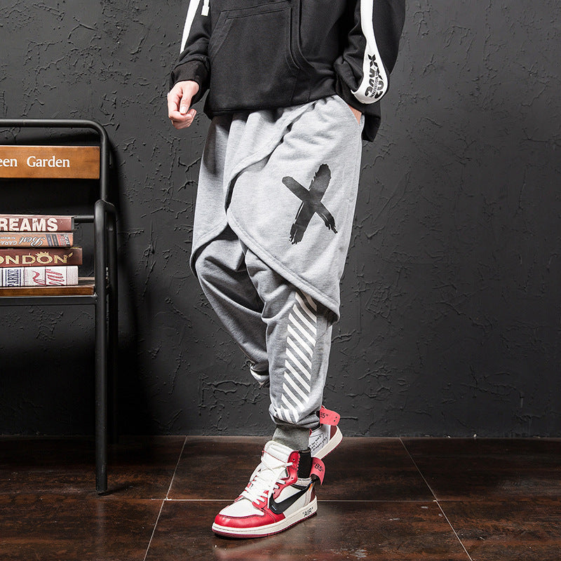 Pantalon décontracté imprimé tendance hip-hop japonais pour hommes