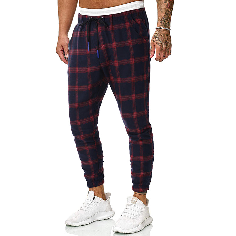 Pantalon décontracté à carreaux