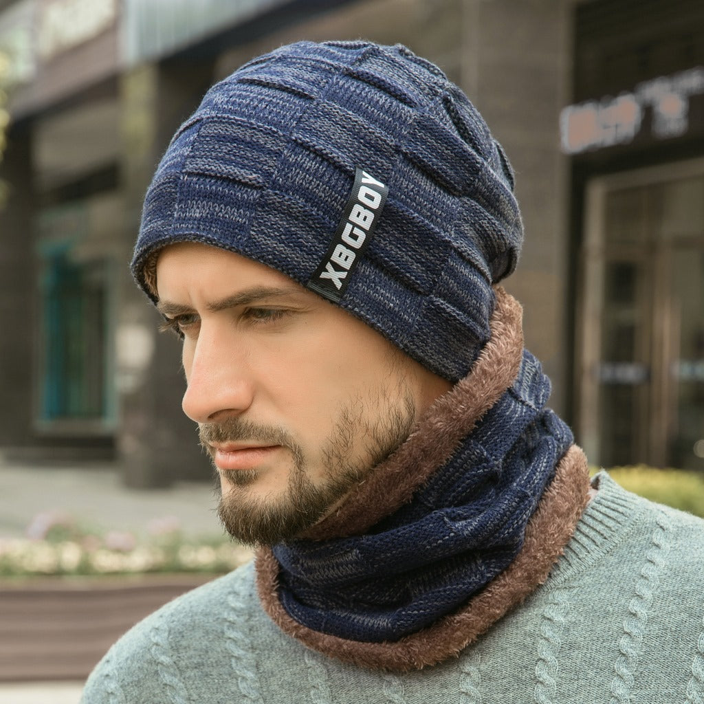 Ensemble de col de chapeau, plus chapeau en tricot de velours