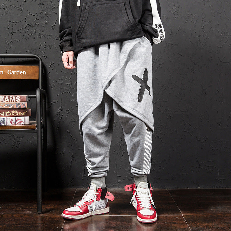 Pantalon décontracté imprimé tendance hip-hop japonais pour hommes