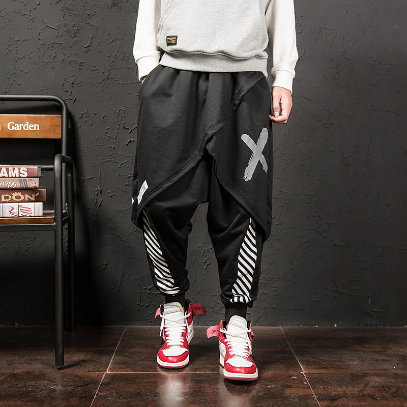 Pantalon décontracté imprimé tendance hip-hop japonais pour hommes
