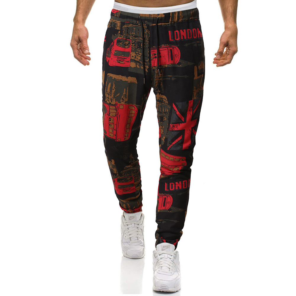 Pantalon sarouel décontracté de grande taille en coton et lin de style ethnique rétro