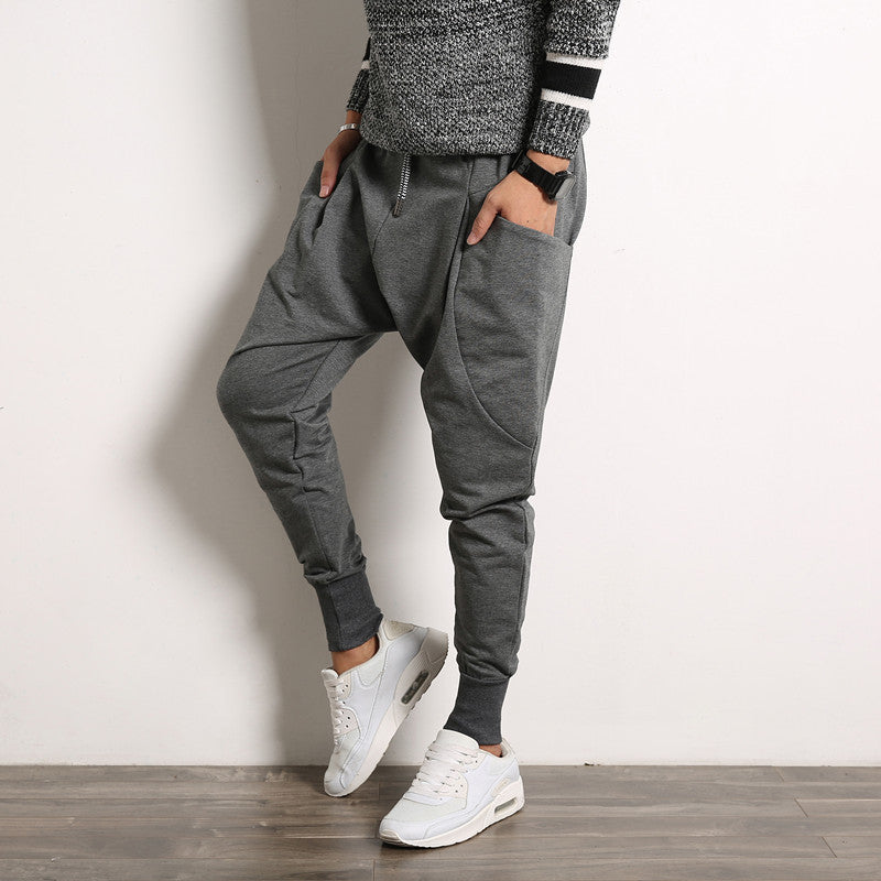 Pantalon à bretelles sarouel japonais de couleur unie