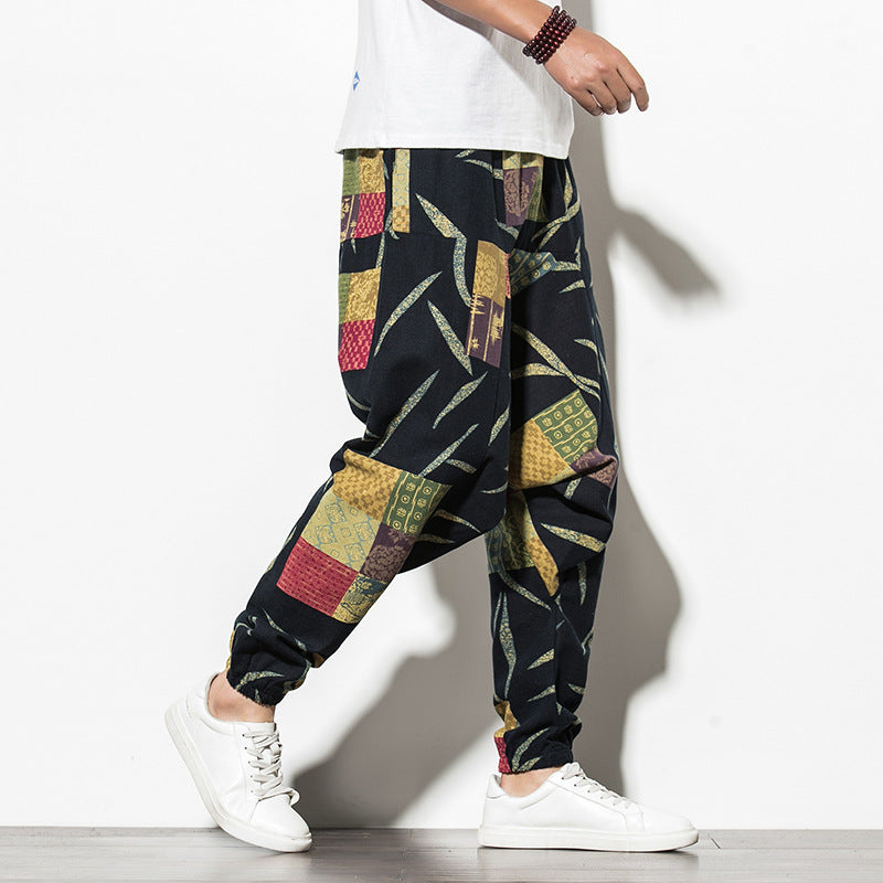 Pantalon de pied d'été chinois pour hommes, pantalon d'engraissement