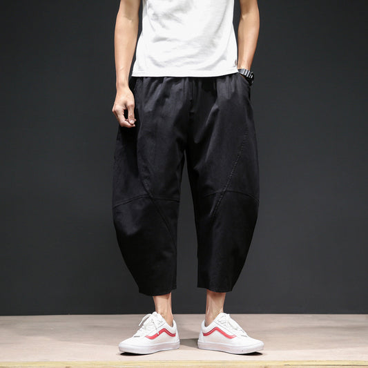 Pantalon bouffant court ample à jambes larges pour hommes