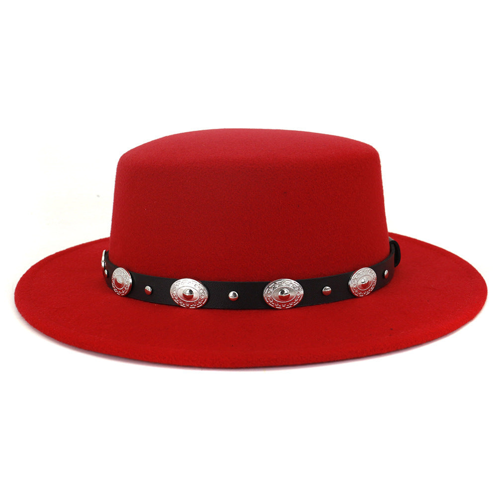 Chapeau de Jazz en laine chaude et Simple, décontracté, assorti avec tout, mode britannique, boucle en métal