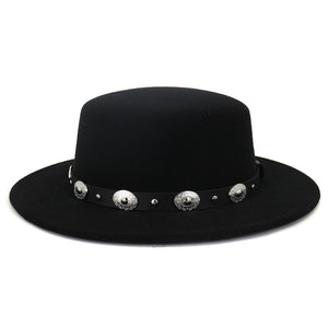 Chapeau de Jazz en laine chaude et Simple, décontracté, assorti avec tout, mode britannique, boucle en métal