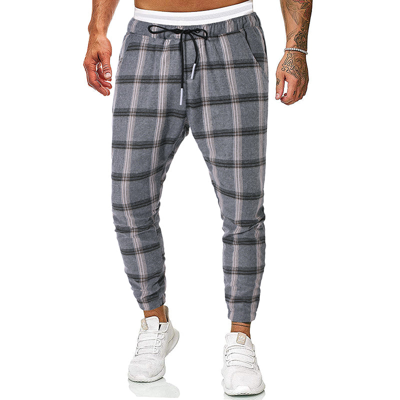 Pantalon décontracté à carreaux