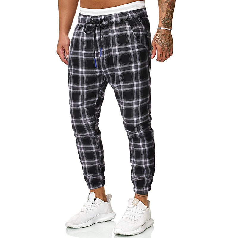 Pantalon décontracté à carreaux