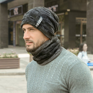 Ensemble de col de chapeau, plus chapeau en tricot de velours