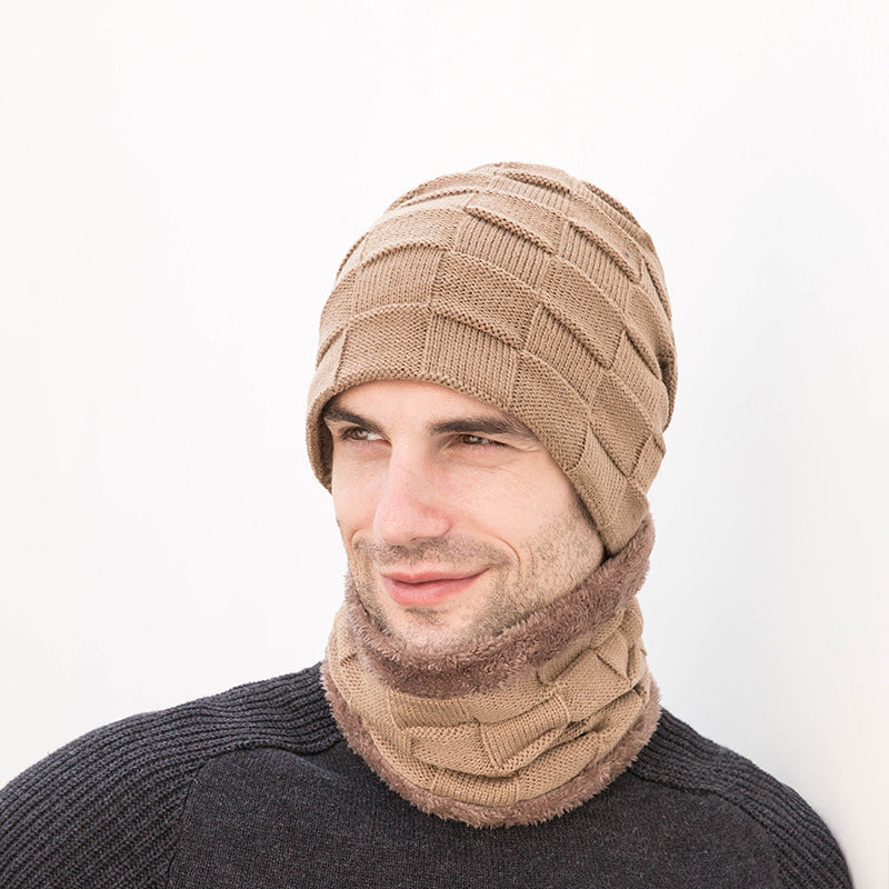 Chapeau, écharpe et Gants Trois pièces en velours Tricoté pour hommes