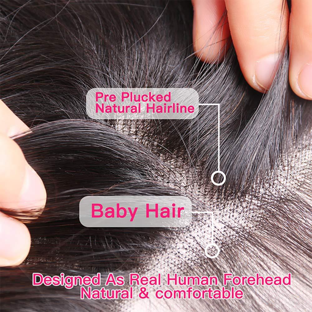 Perruque naturelle de Cheveux  (Dentelle Noir)