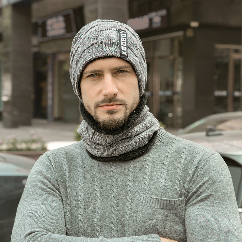 Ensemble de col de chapeau, plus chapeau en tricot de velours