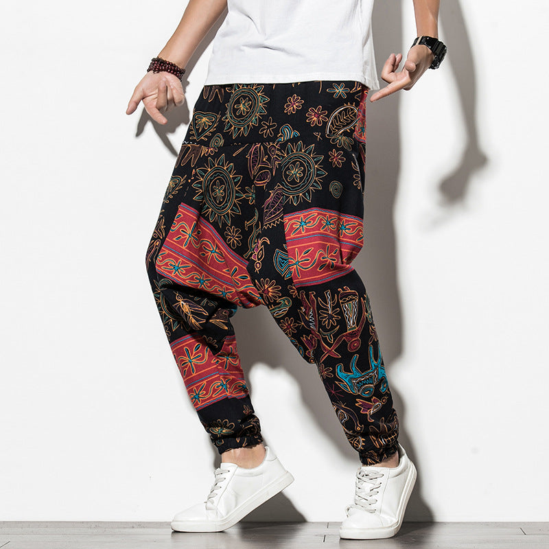 Pantalon de pied d'été chinois pour hommes, pantalon d'engraissement