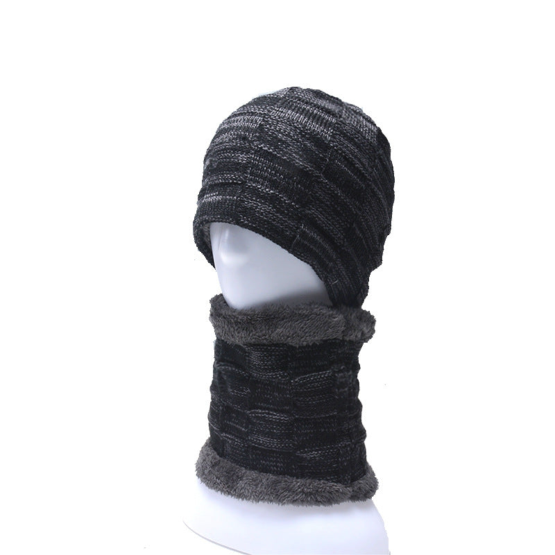 Ensemble de col de chapeau, plus chapeau en tricot de velours