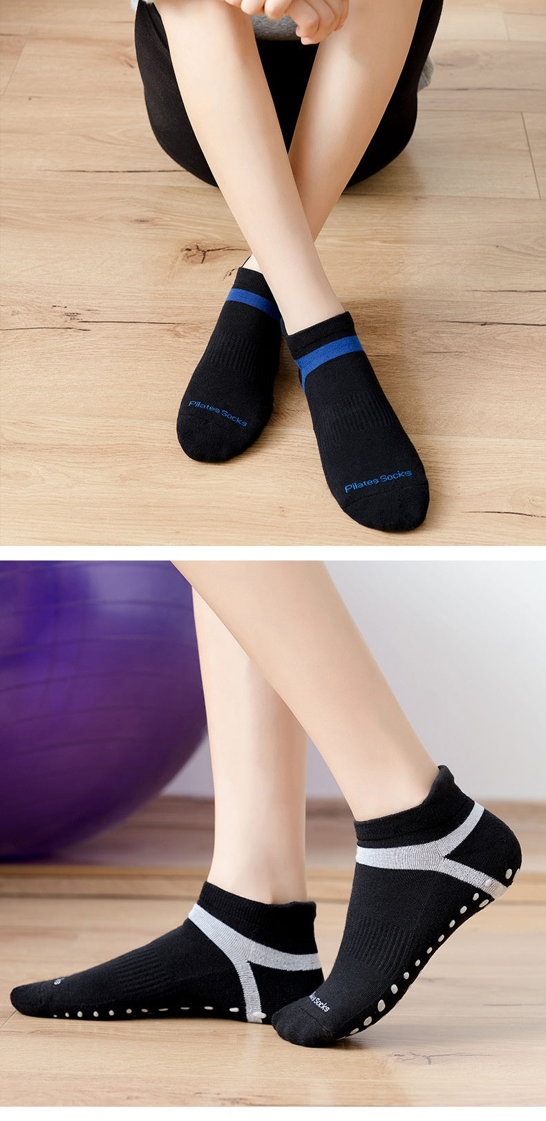 Socquettes  pour homme et femmes de haute qualité pour Pilates, et chaussettes de Yoga antidérapantes.