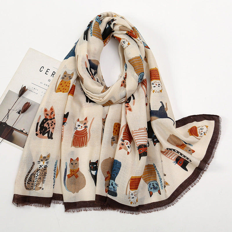 Écharpe Femme en Polyester pour Automne Et Hiver