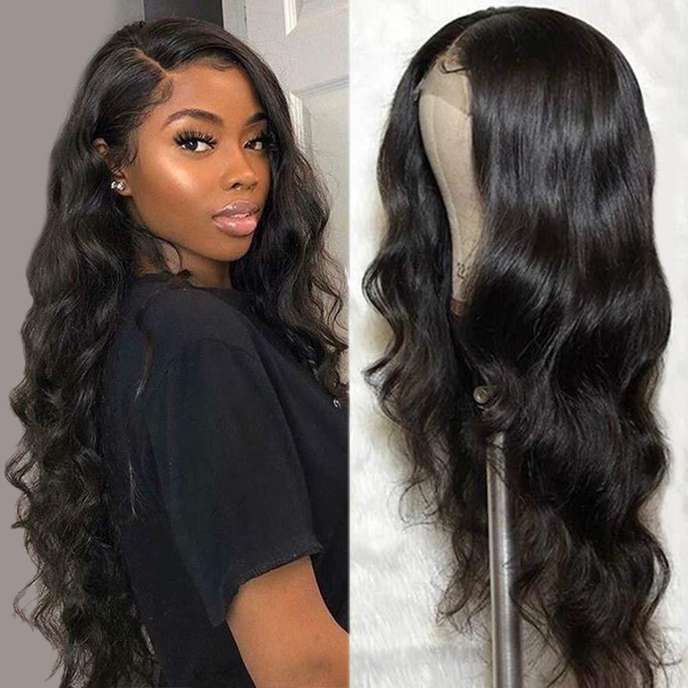 Perruque naturelle de Cheveux  (Dentelle Noir)