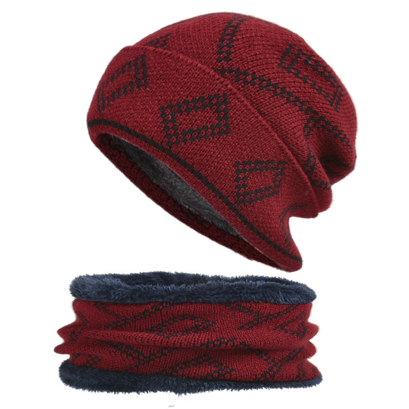 Chapeau de couverture avec motif carré épais pour garder au chaud