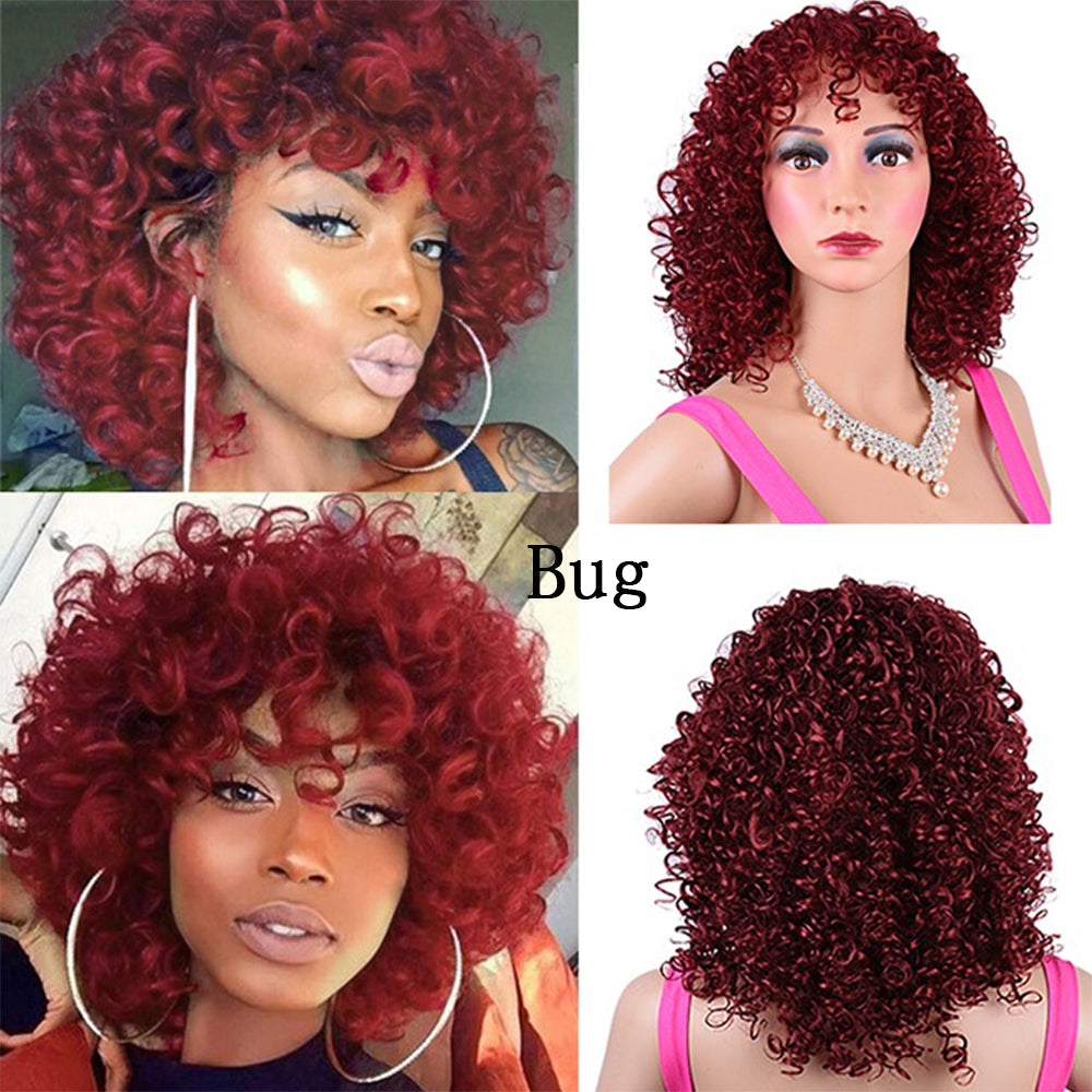 Perruque afro bouclée synthétique pour femmes noires