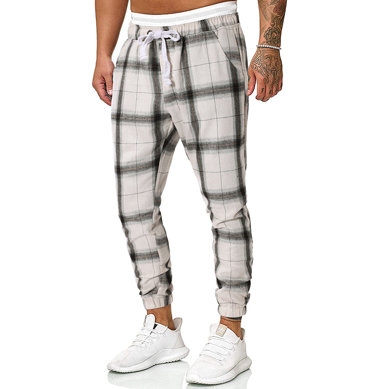 Pantalon décontracté à carreaux