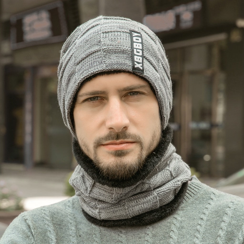 Ensemble de col de chapeau, plus chapeau en tricot de velours