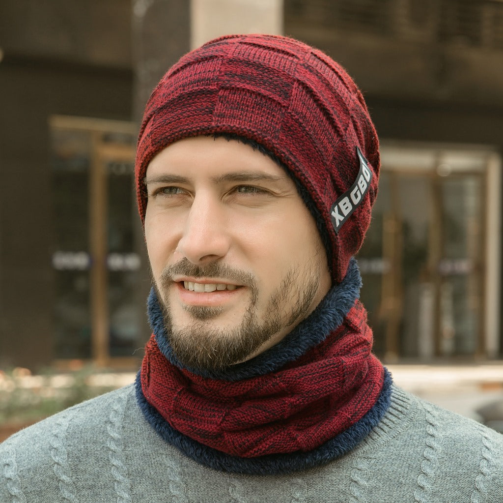 Ensemble de col de chapeau, plus chapeau en tricot de velours