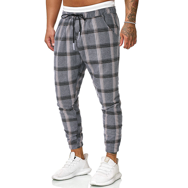 Pantalon décontracté à carreaux