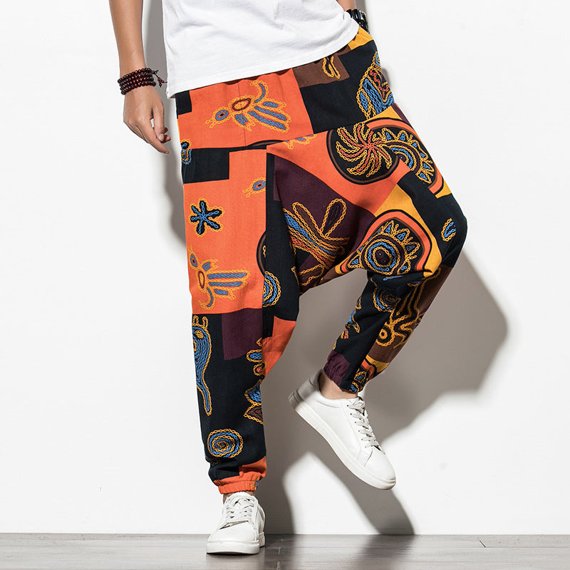 Pantalon de pied d'été chinois pour hommes, pantalon d'engraissement