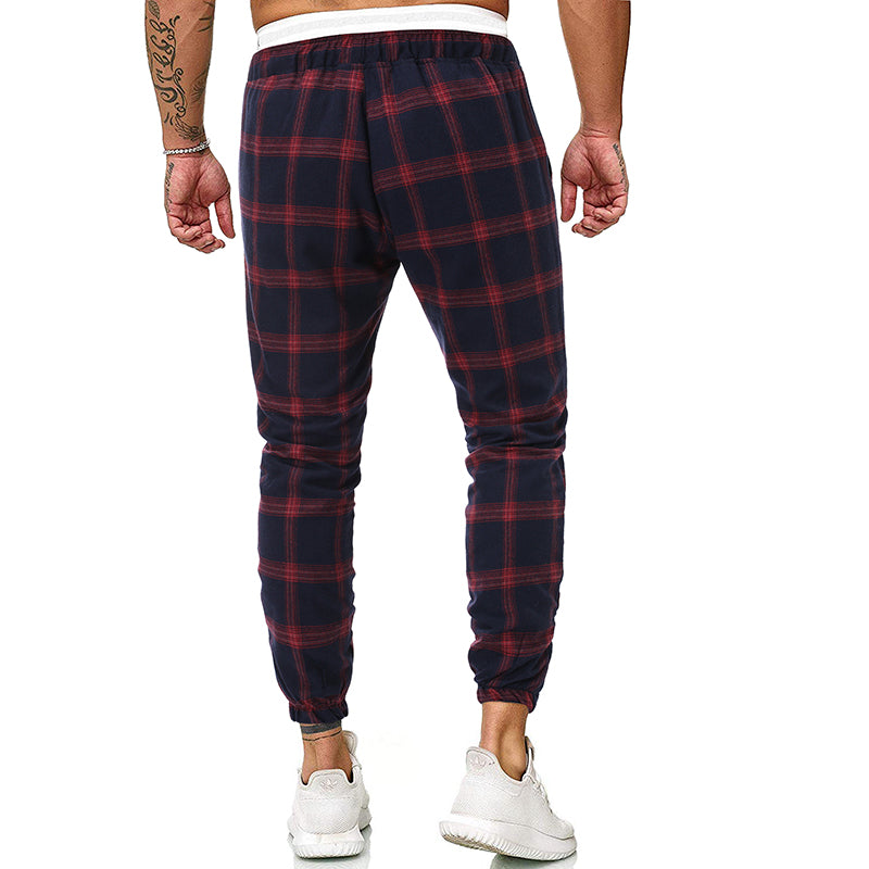 Pantalon décontracté à carreaux