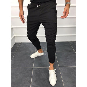 Pantalon décontracté à lacets couleur unie pantalon de jogging