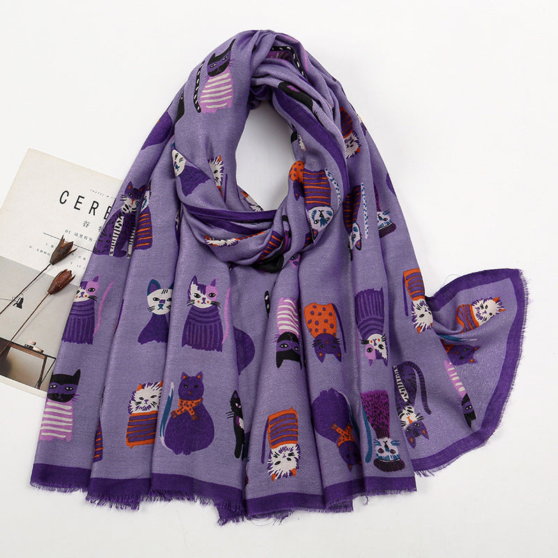 Écharpe Femme en Polyester pour Automne Et Hiver