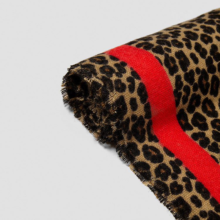Écharpe d'hiver pour femme - Pashmina - Grande écharpe - Imprimé léopard.