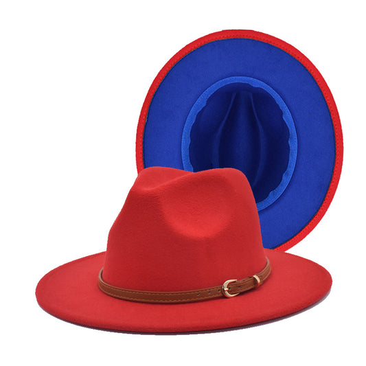 Chapeau Jazz Double Face en Laine pour Homme Couleur Assortie