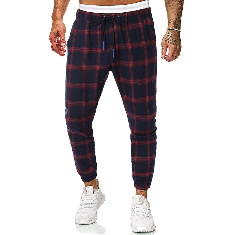 Pantalon décontracté à carreaux