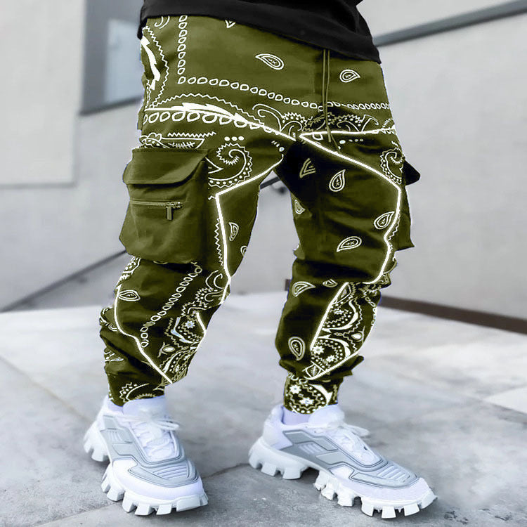 Pantalon imprimé pour hommes, Bloomers amples