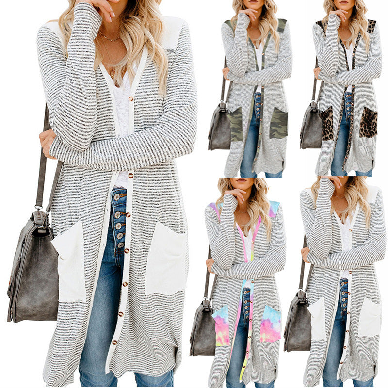 Manteau pull mi-long, pull ample de couleur unie pour femme, automne/hiver