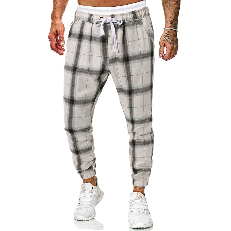 Pantalon décontracté à carreaux