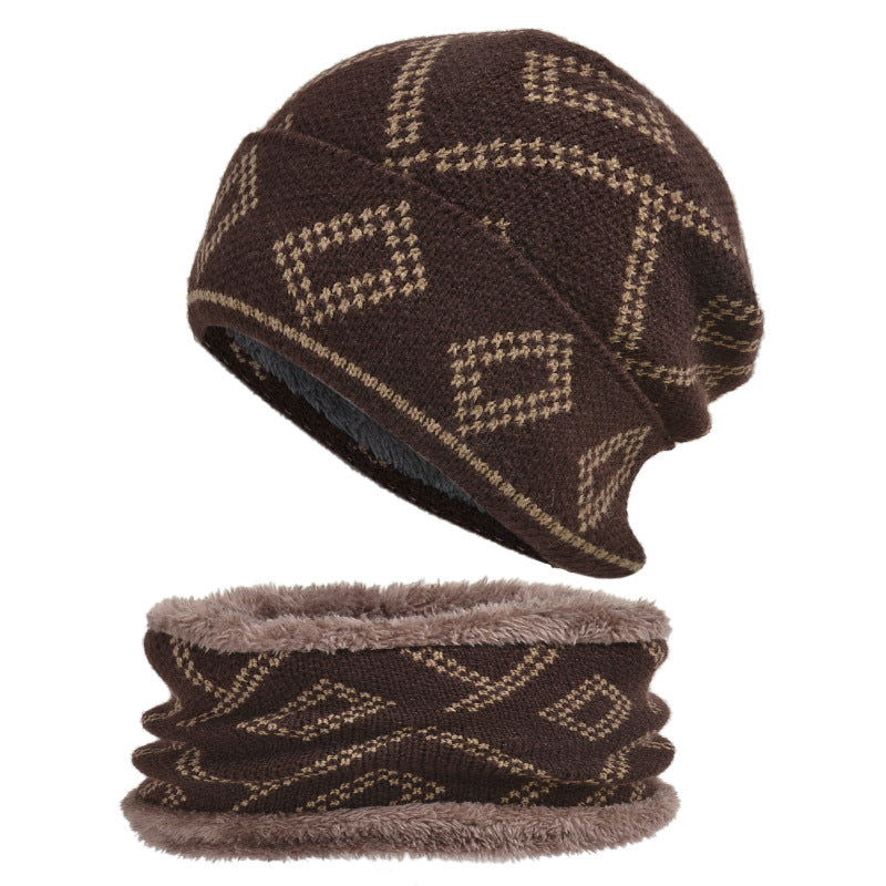 Chapeau de couverture avec motif carré épais pour garder au chaud