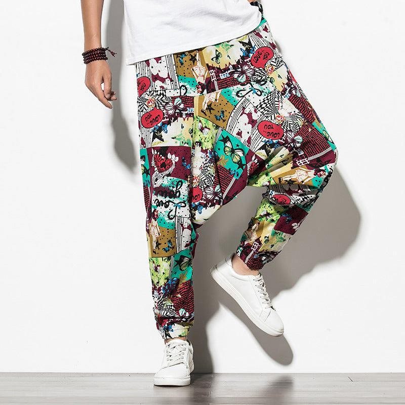 Pantalon de pied d'été chinois pour hommes, pantalon d'engraissement