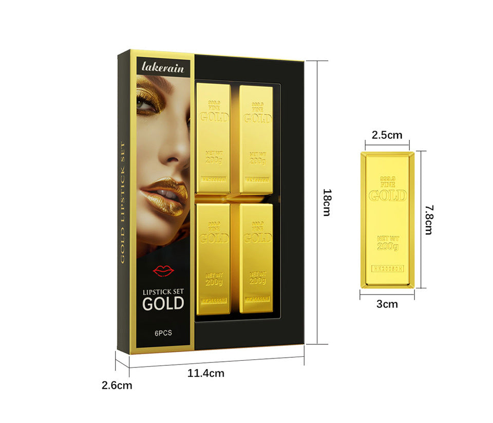 Kit de rouge à lèvres, ensemble de maquillage Gold Bar