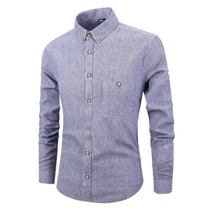 Chemise rayée à manches longues pour hommes