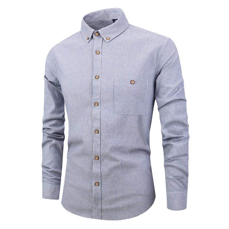 Chemise rayée à manches longues pour hommes