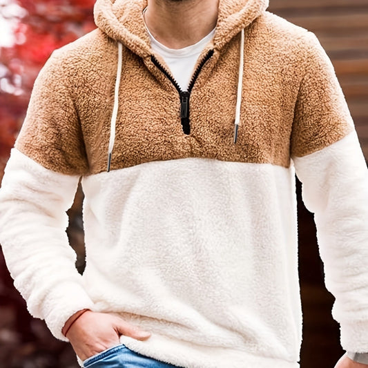 Sweat à capuche mi-fermeture à glissière pour homme