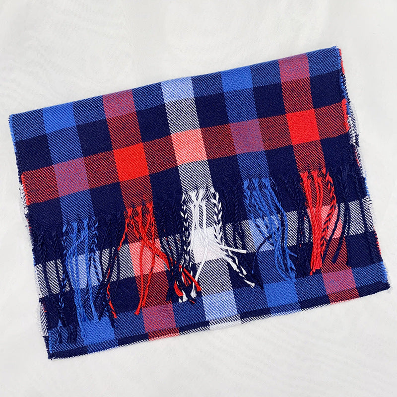 Écharpe à carreaux style britannique pour automne et hiver