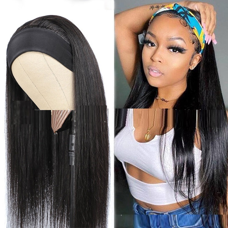 Bandeau à mécanisme de bande droite pour cheveux humains