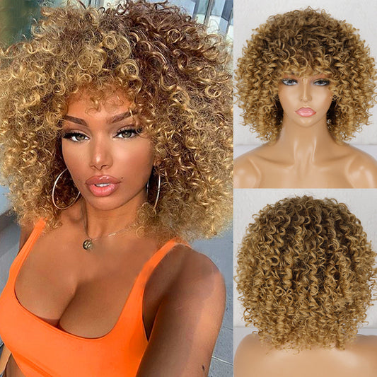 Perruque afro bouclée synthétique pour femmes noires